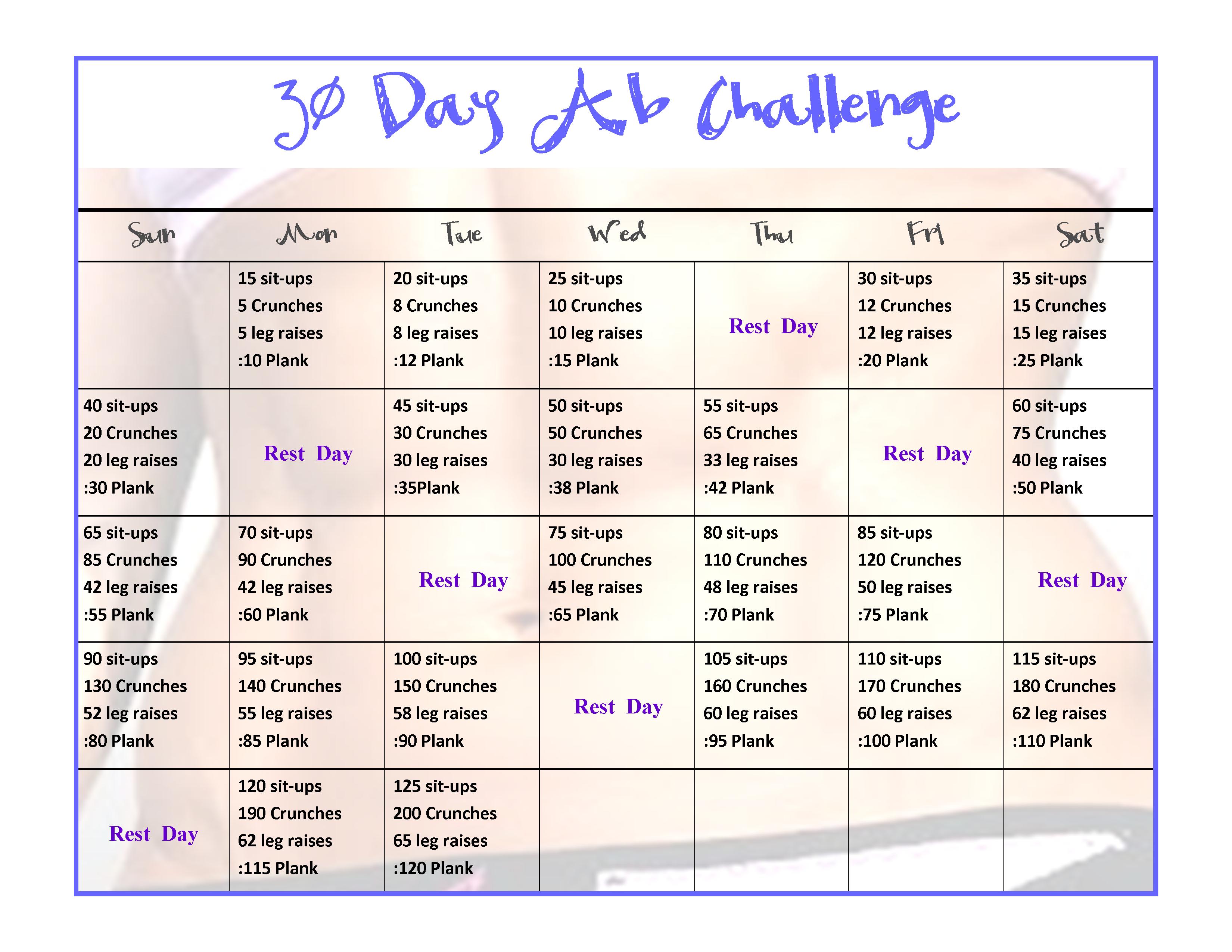 30 day challenge abs